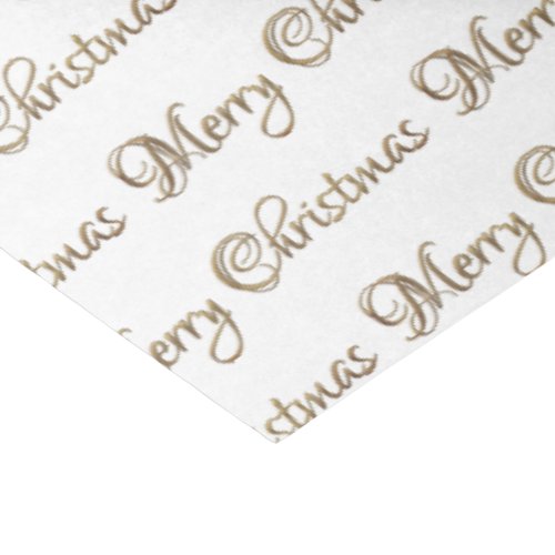 Dark Metallic Gold Embossed Merry Christmas Script Tissue Paper