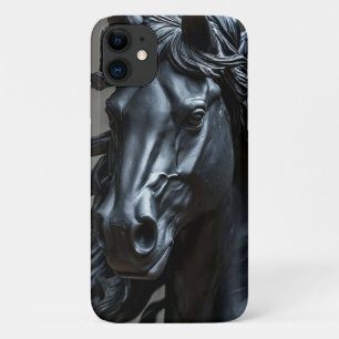 Dark Metallic Horse Bold Equestrian Art iPhone 11 Case