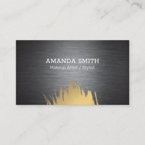 Dark Metallic Texture  Gold Brushed Business Card