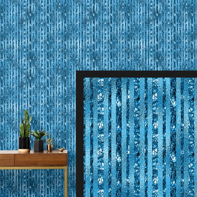 Dark Mid Blue Water Shiny Look Stripes  Wallpaper (Creator Uploaded)