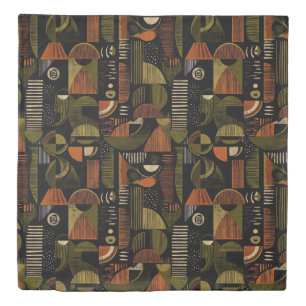 Dark Mid Century Geometric Pattern (1) Duvet Cover