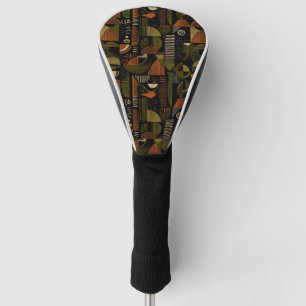 Dark Mid Century Geometric Pattern (1) Golf Head Cover