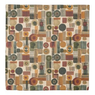 Dark Mid Century Geometric Pattern (2) Duvet Cover