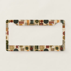 Dark Mid Century Geometric Pattern (2) License Plate Frame