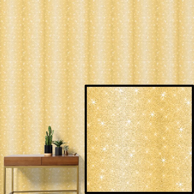 Dark Mid Light Yellow Gold Stripes  Sparkle Stars Wallpaper (Creator Uploaded)