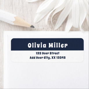 Dark Midnight Blue - Bold Retro Address Label