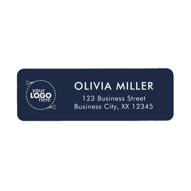 Dark Midnight Blue - Business Return Address Label (Front)