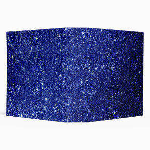 Dark Midnight Blue Glitter 3 Ring Binder