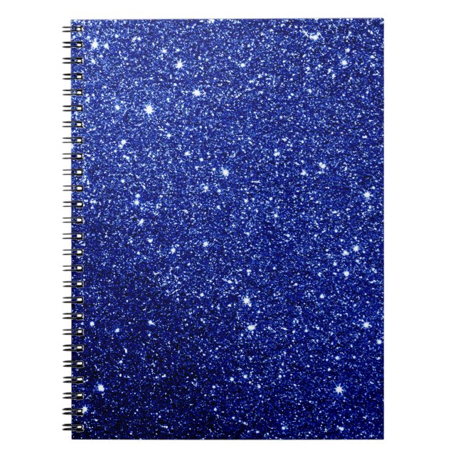 Dark Midnight Blue Glitter Notebook (Front)