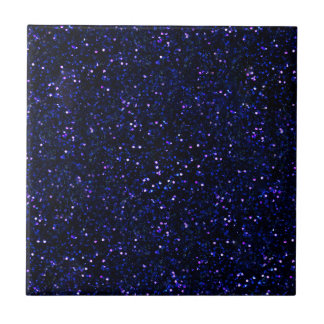 Dark Midnight Indigo Blue Glitter Ceramic Tile