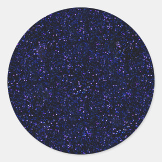 Dark Midnight Indigo Blue Glitter Classic Round Sticker