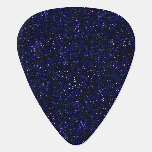 Dark Midnight Indigo Blue Glitter Guitar Pick (Front)