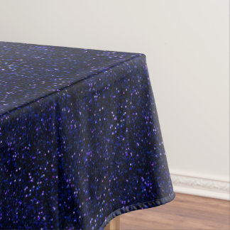 Dark Midnight Indigo Blue Glitter Tablecloth