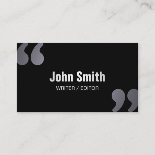 Dark Minimal Writer/Editor Business Card