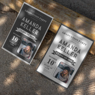 Dark Minimalist Graduation Invitation