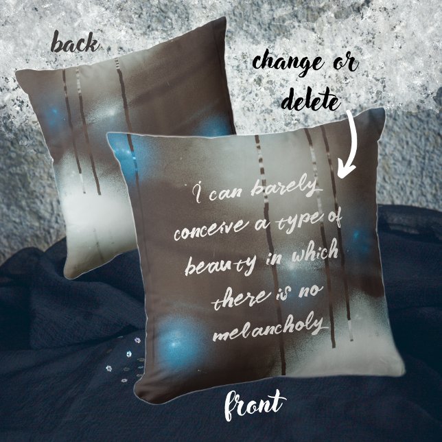 Dark Misted Steamy Window with Christmas Baubles Throw Pillow (Creator Uploaded)