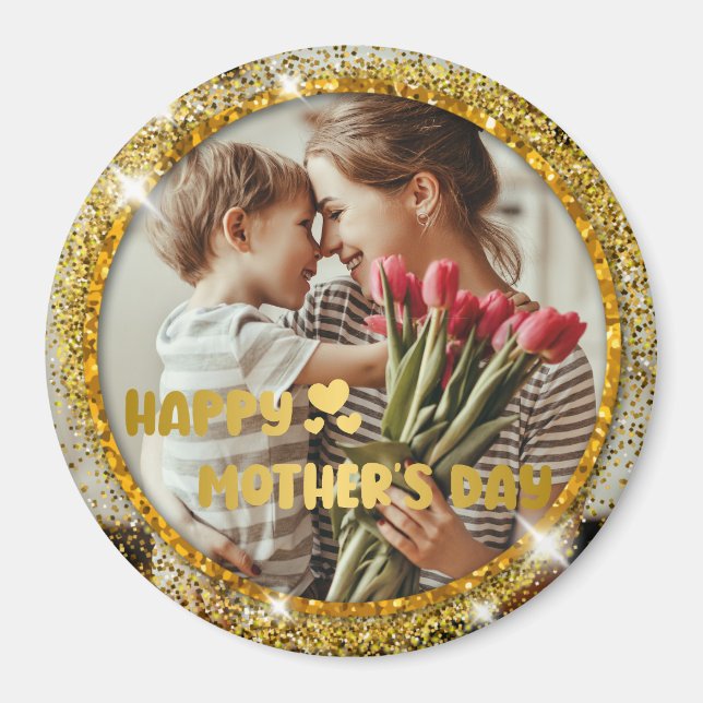 Dark Mode Faux Golden Foil  Mother's Day  Magnet (Front)