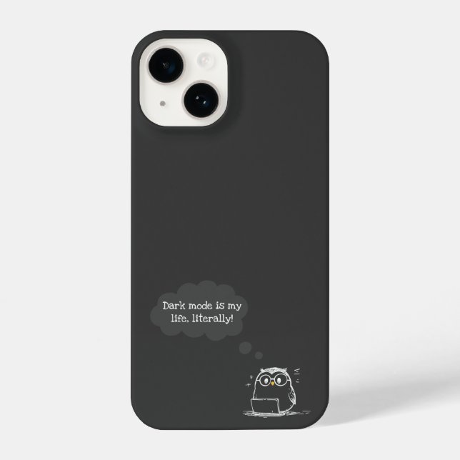 Dark Mode Owl Phone Case for Tech Lovers (Back)