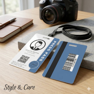 Dark Moderate Blue Press ID for Journalists Badge