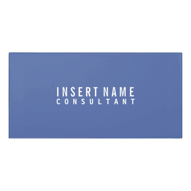 Dark moderate blue Professional Modern Plain Door Sign (Classic Front)