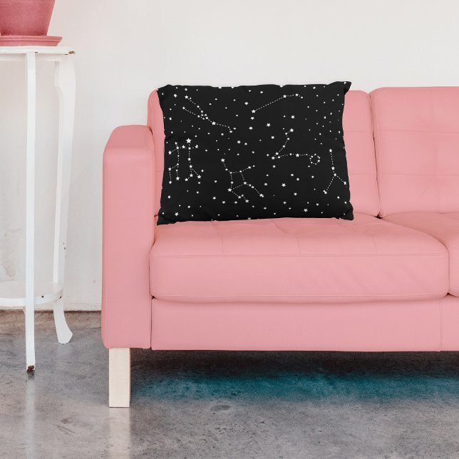 Dark Modern Black White Stars Space Pillow Case (Creator Uploaded)