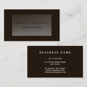 Dark Modern Chic Transparent Glass Professional Business Card