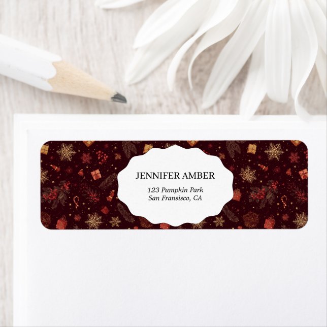 Dark Modern Festive Holiday Simple Rustic Boho Label (Insitu)