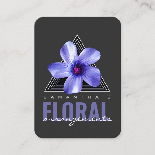  Dark Modern Geometry  Flower Floral Arrangements Business Card
