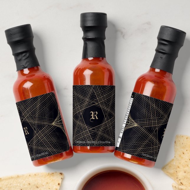  Dark Monogram Geometric Star Gothic Stylish Black Hot Sauces (Laydown)
