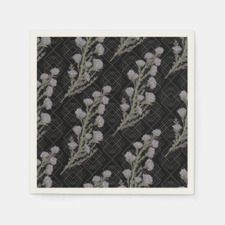Dark & Moody Art Nouveau Lavender Floral Napkins