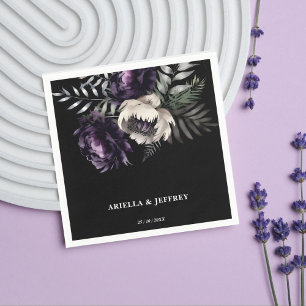 Dark moody boho elegant wedding template napkins