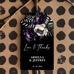 Dark moody boho elegant wedding thank you favor gift tags