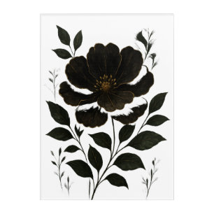 Dark Moody Botanical Acrylic Wall Art