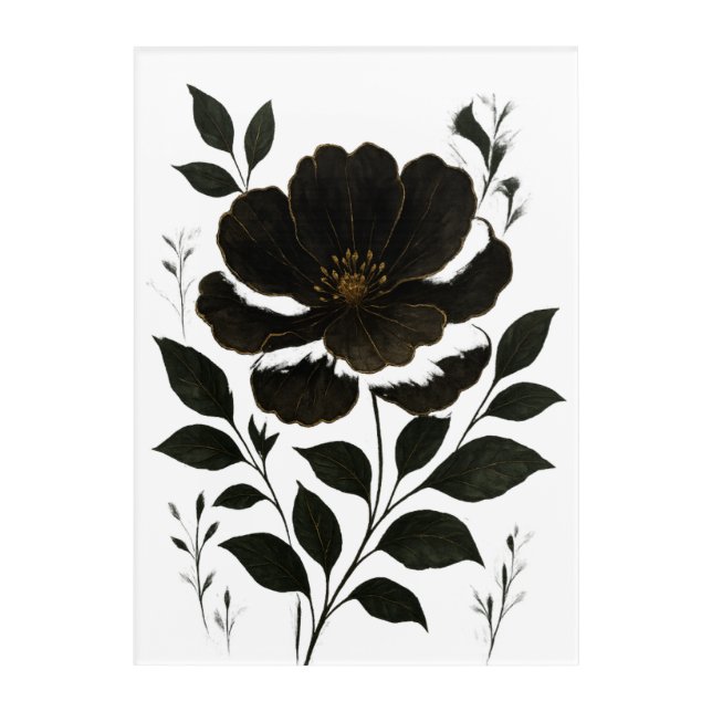  Dark Moody Botanical Acrylic Wall Art  (Front)