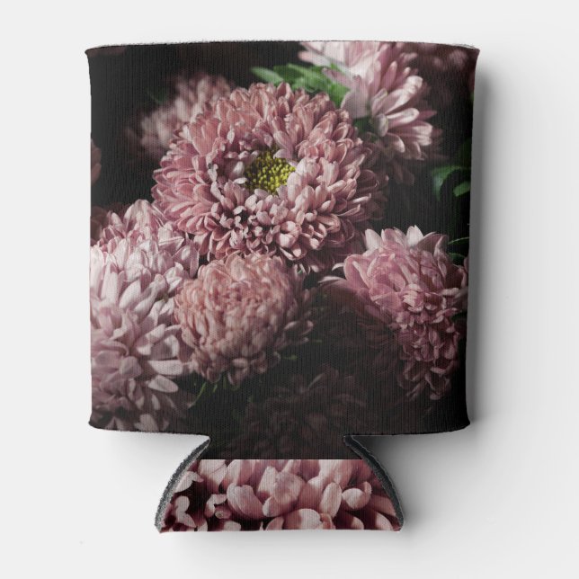 Dark Moody Botanicals: Pink Asters Can Cooler (Front)