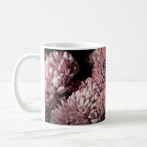 Dark Moody Botanicals Pink Asters Coffee Mug