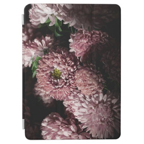 Dark Moody Botanicals Pink Asters iPad Air Cover