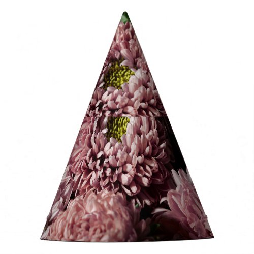 Dark Moody Botanicals Pink Asters Party Hat