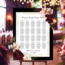 Dark Moody Burgundy Blush Floral Wedding Seating