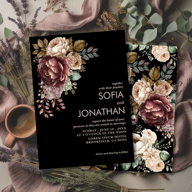 Dark Moody Burgundy & Maroon Peony Winter Wedding  (Creator Uploaded)