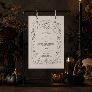 Dark Moody Celestial Wedding Bar Sign