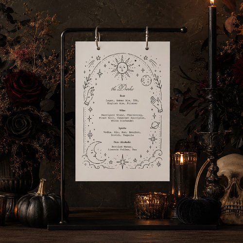 Dark Moody Celestial Wedding Bar Sign