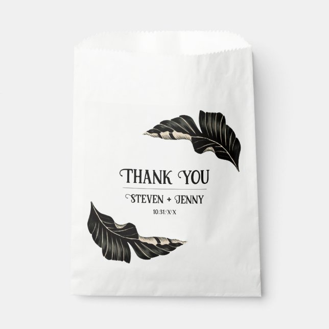 Dark Moody Customizable Favor Bag Minimalist Goth (Front)