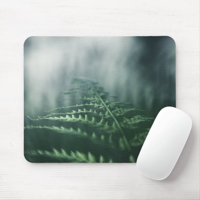 Dark Moody Fern nature photo Mouse Pad (With Mouse)