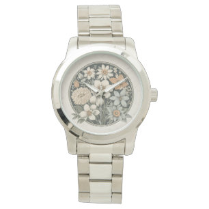 Dark Moody Floral Botanical Pattern Watch