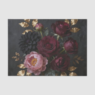 Dark Moody Floral Bouquet Tissue Paper