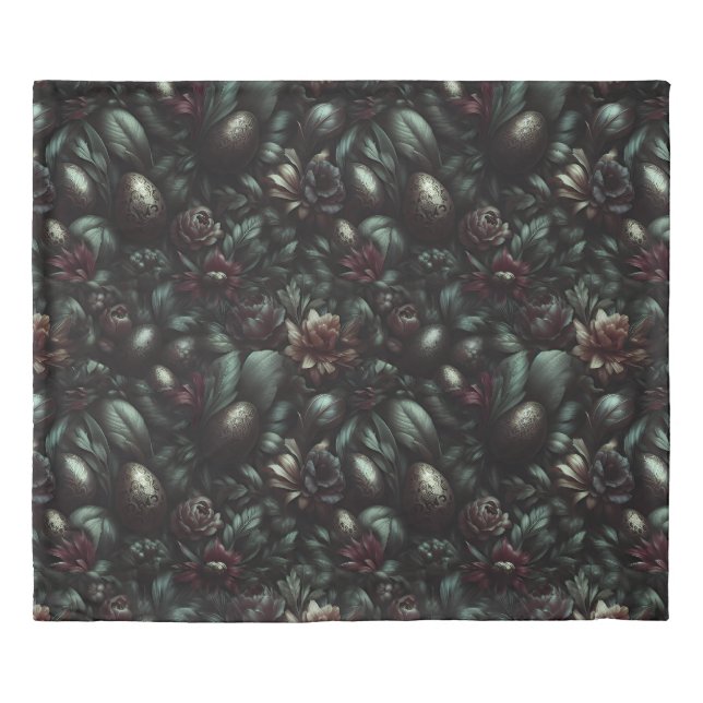 Dark Moody Floral Duvet Cover (Front)