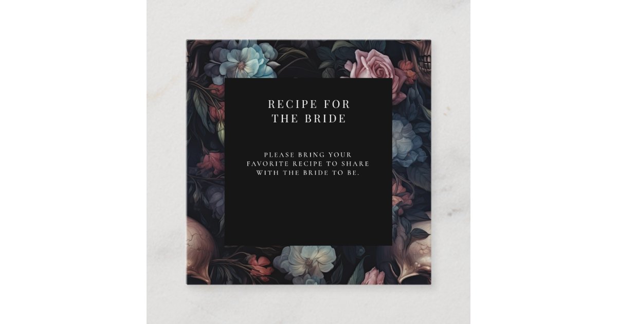 Dark Moody Floral Gothic Bridal Shower Enclosure Card | Zazzle