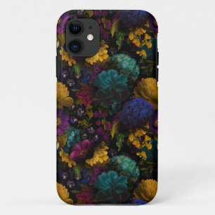Dark Moody Florals Antique Flowers iPhone 11 Case