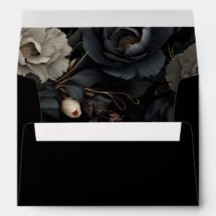 Dark Moody Florals Gothic Halloween Wedding Envelope